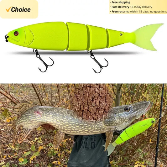 Jointed Floating Swimbait Lure for Big Bass and Catfish