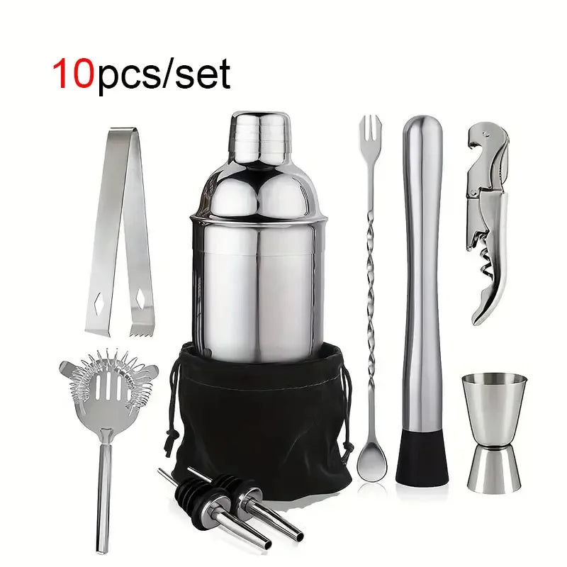 Stainless Steel Cocktail Shaker Set for Parties