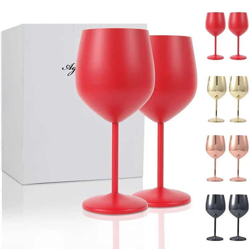 Elegant Stainless Steel Wine Goblet - 500ML
