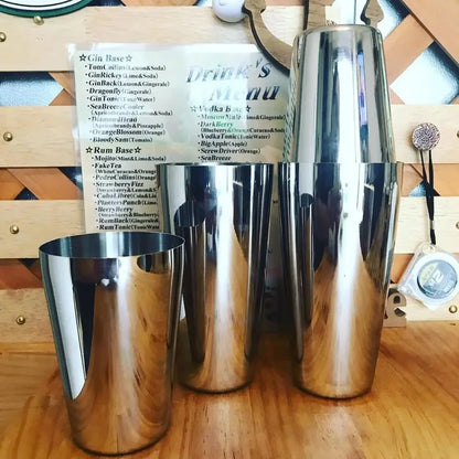 HookUpCo. Stainless Steel Cocktail Shaker Set
