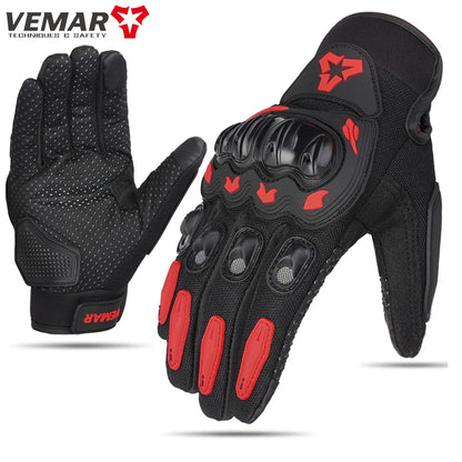 HookUpCo. Men's Hard Knuckle Touch Screen Motorcycle Gloves