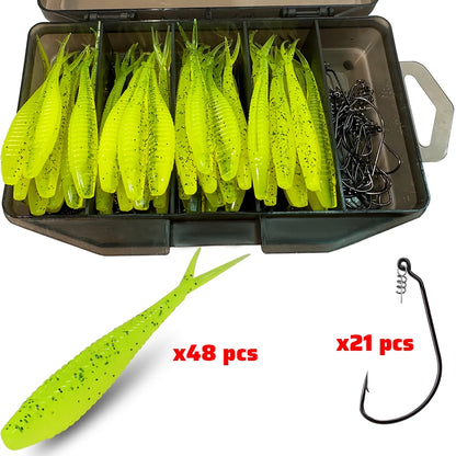 HookUpCo. 70-Piece Soft Lure Set - HookUpCo.