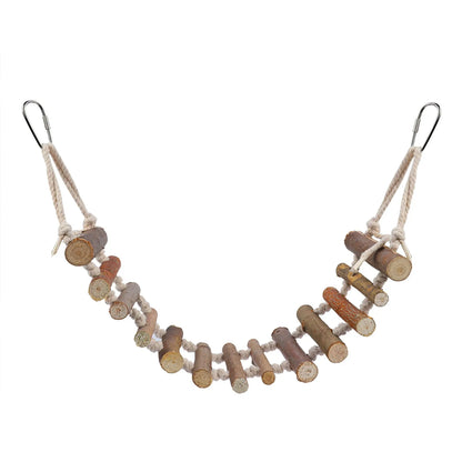 HookUpCo. Natural Wood Ladder Swing for Birds