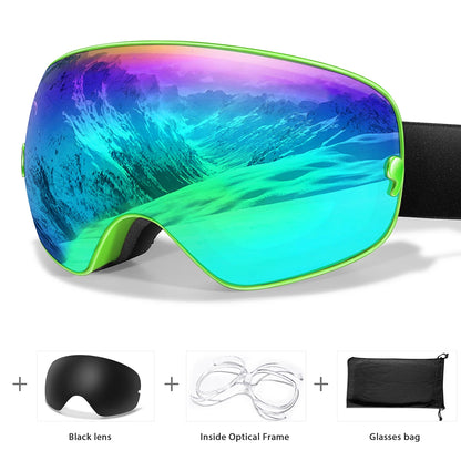 HookUpCo. Anti-Fog Ski Goggles with UV400 Protection