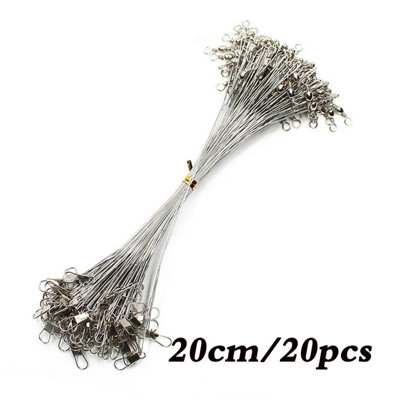 HookUpCo. Steel Fishing Leader with Swivel 30cm - HookUpCo.