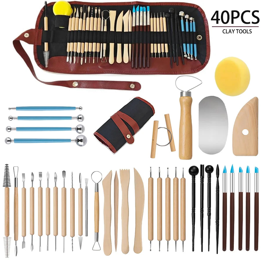 Versatile HookUpCo. Pottery Tool Set for Creative Sculpting