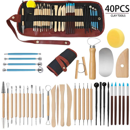 Versatile HookUpCo. Pottery Tool Set for Creative Sculpting