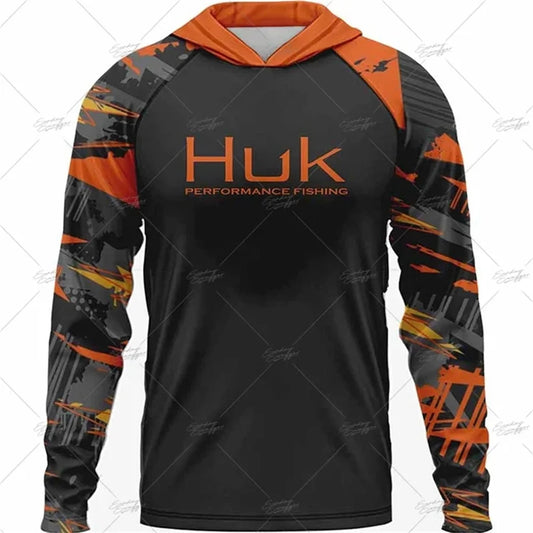 Men's Long Sleeve Fishing Hooded T-Shirt - HookUpCo.