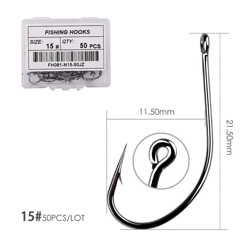HookUpCo. High Carbon Fishing Circle Hooks 50pcs - HookUpCo.