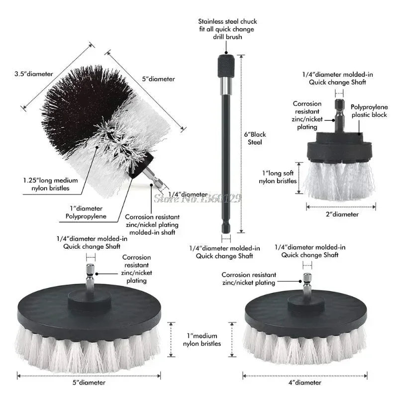 Power Scrubber Brush Set for Cleaning