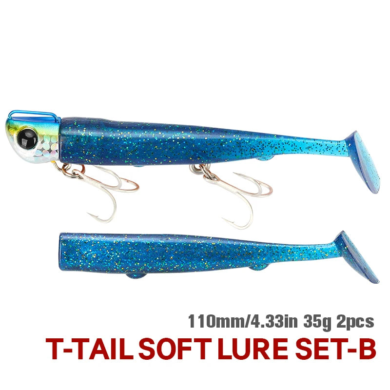 HookUpCo. 110mm Long Casting Soft Lure Set