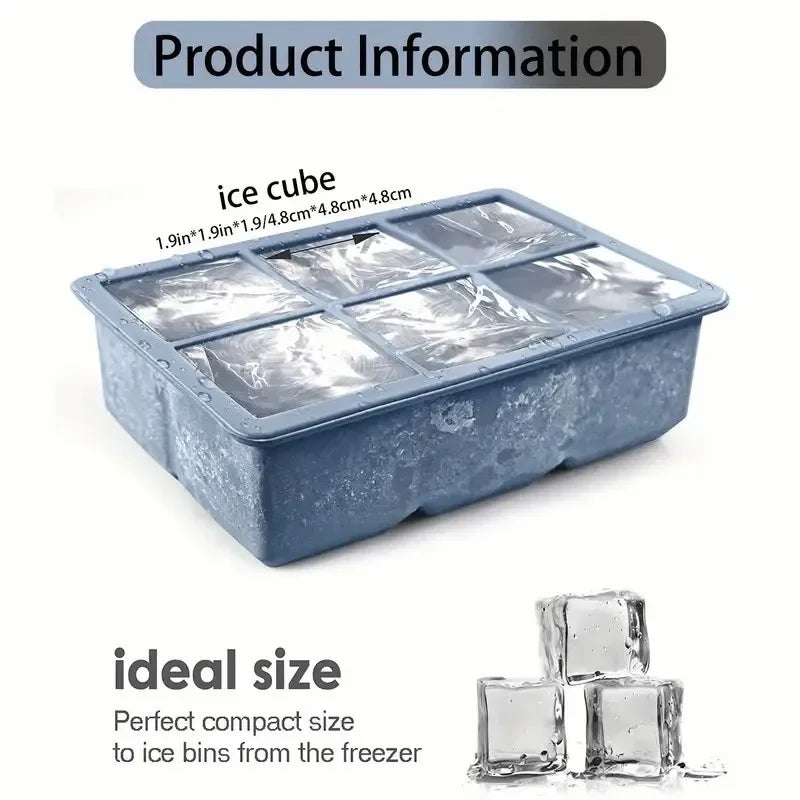 Flexible Silicone Ice Cube Tray with Lid