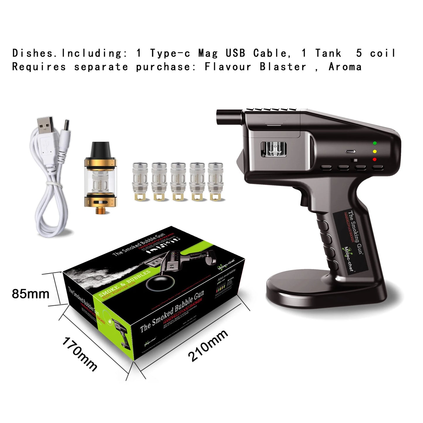 USB Powered Smoked Bubble Gun for Culinary Delights
