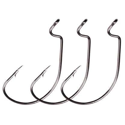 HookUpCo. 10-Piece Offset Worm Fishing Hooks - HookUpCo.
