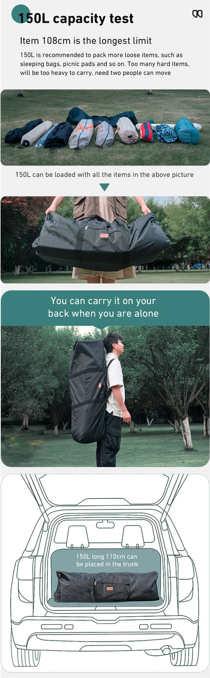 HookUpCo. 100L Large Capacity Camping Tools Storage Bag