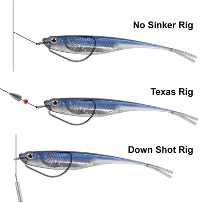 HookUpCo. Fork Tail Soft Lures for Bass Fishing - HookUpCo.