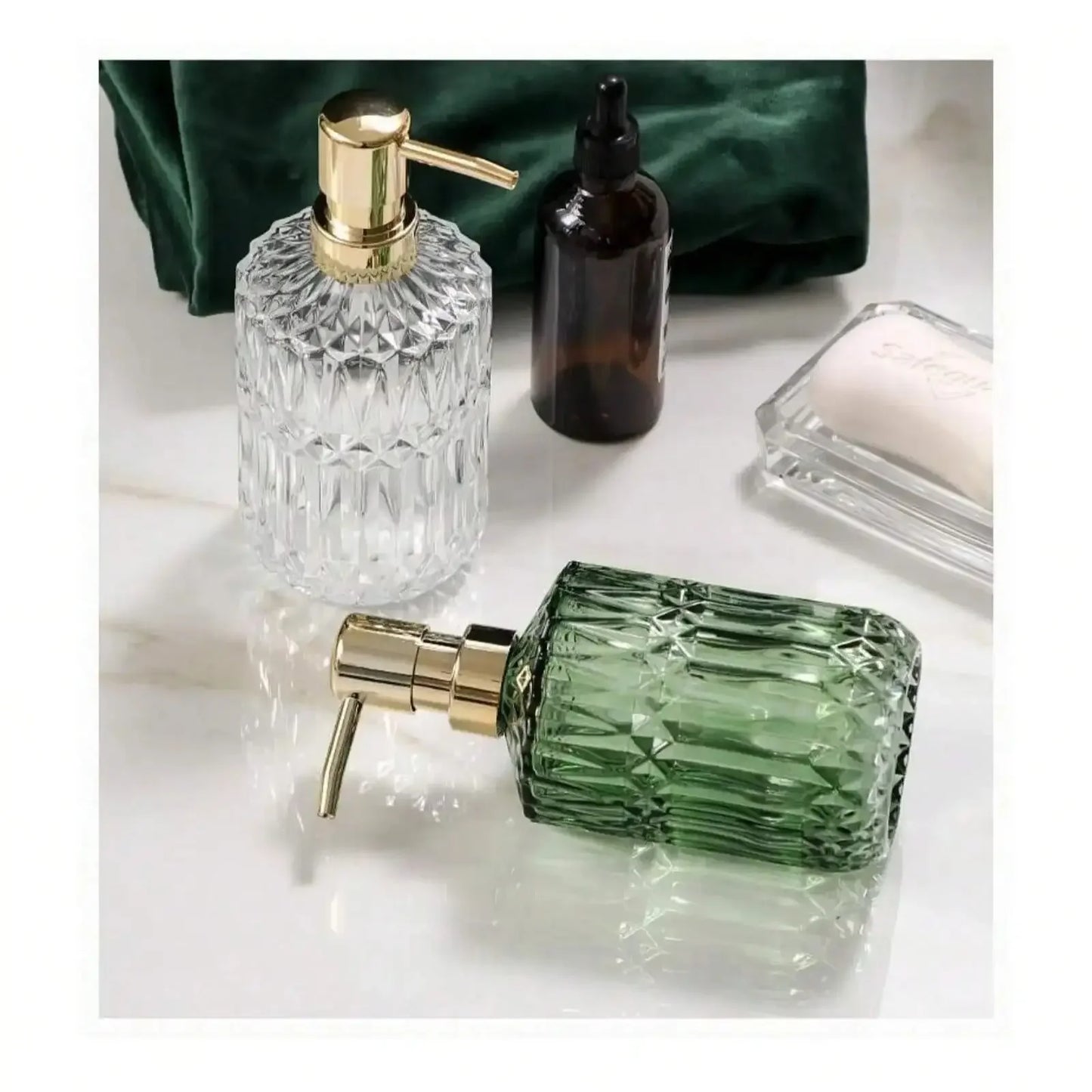 Clear Glass Soap Dispenser for Home and Office