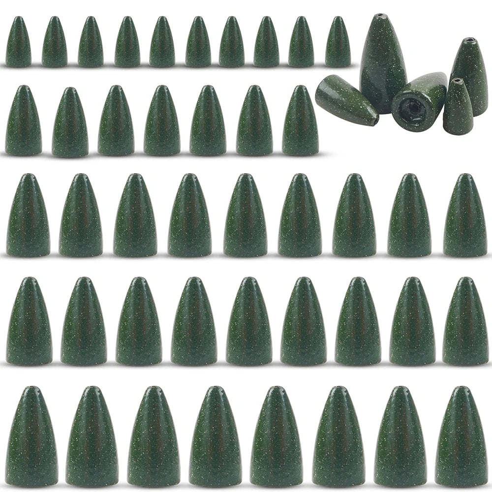 30 Pcs HookUpCo. Bullet Weights for Bass Fishing Rigs