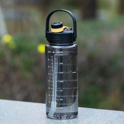 Large Capacity Leak-Proof Water Bottle with Time Markers
