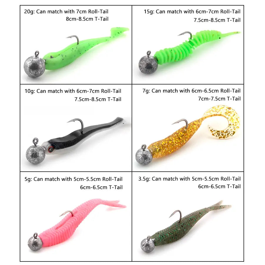 Versatile Jig Head Hooks for Fishing - Multiple Sizes Available