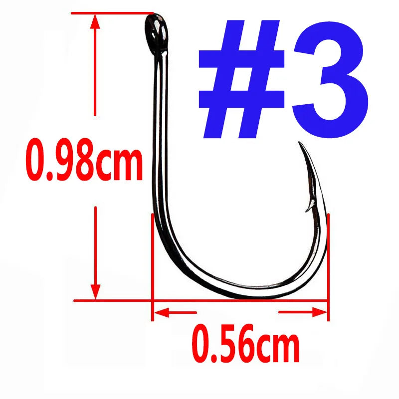 100 Premium Offset Circle Hooks for Fishing Tackle Set