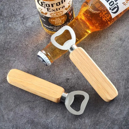Solid Wood Beer Bottle Opener by HookUpCo.