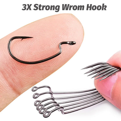 HookUpCo. 25 Wide Gap Hooks for Big Bass Fishing - HookUpCo.