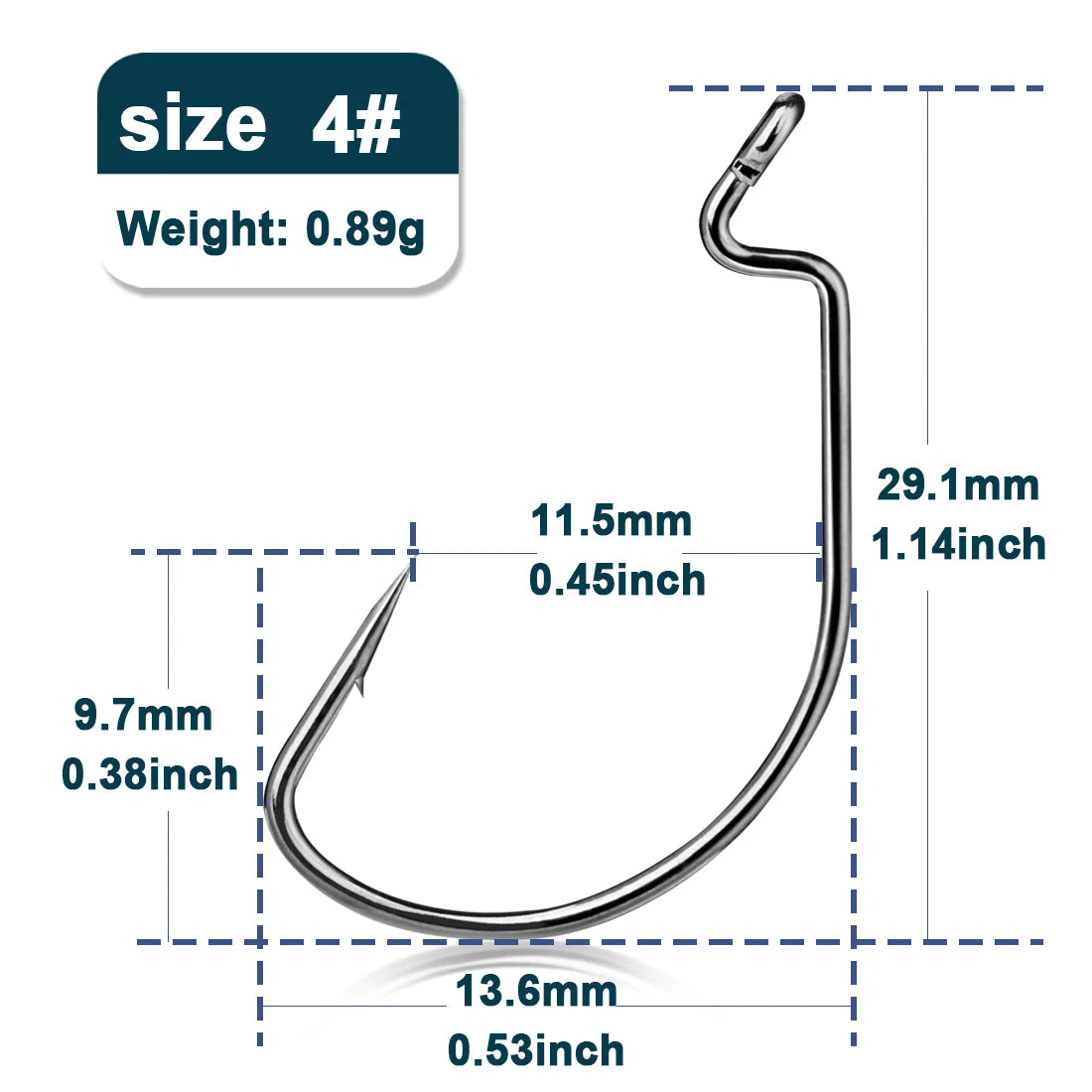 HookUpCo. Wide Gap Worm Fishing Hooks Set - HookUpCo.