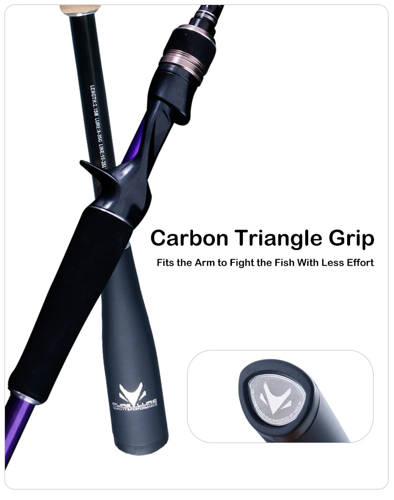 PURELURE FIAMMA Cork Handle Spinning Rod Casting Combo High Carbon Universal Long Throwing Fishing Rod FUJI Ring Fast