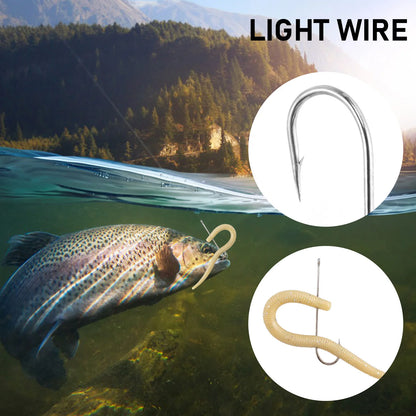 HookUpCo. Extra Long Shank Bait Fishing Hooks - HookUpCo.