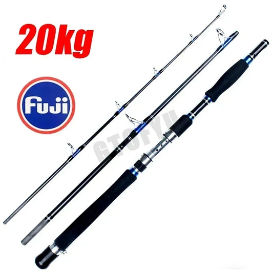 HookUpCo. 3-Piece Carbon Surf Fishing Rod 30-50lb - HookUpCo.