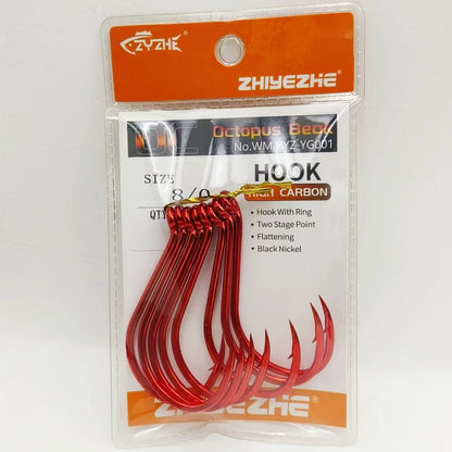 HookUpCo. High Carbon Steel Octopus Fishing Hooks - HookUpCo.