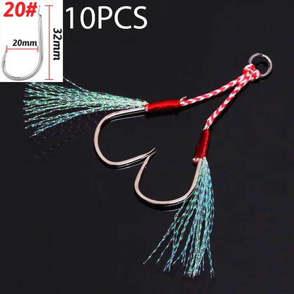 HookUpCo. 10PCS High Carbon Steel Fishing Hooks - HookUpCo.