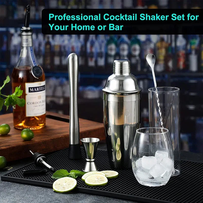 HookUpCo. Stainless Steel Cocktail Shaker Set