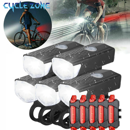 Rechargeable LED Bicycle Light Set for Safe Night Riding