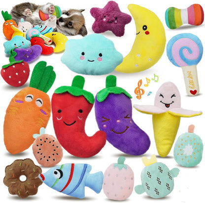 HookUpCo. Plush Squeaky Dog Toy for Chewers