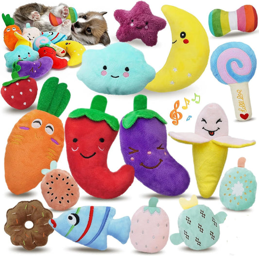 HookUpCo. Plush Squeaky Dog Toy for Chewers