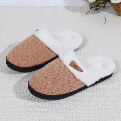 Fluffy Platform Slippers for Women - Warm Plush Home Footwear