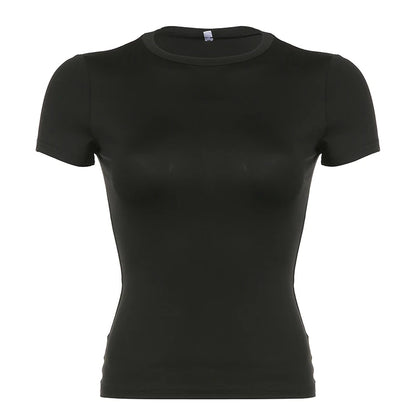 Casual Short Sleeve Crop Top for Summer Y2K Street Style