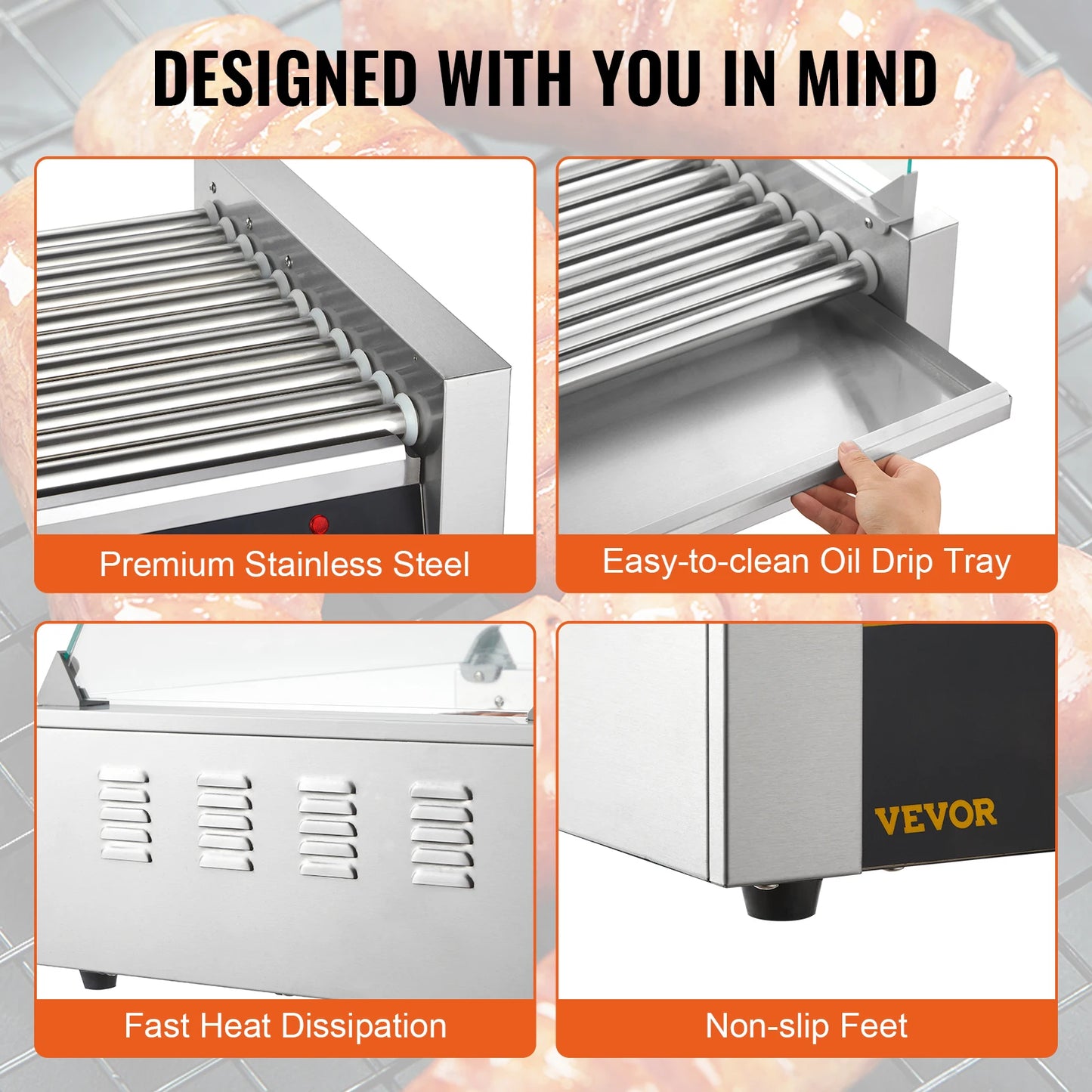 HookUpCo. Electric Hot Dog Roller
