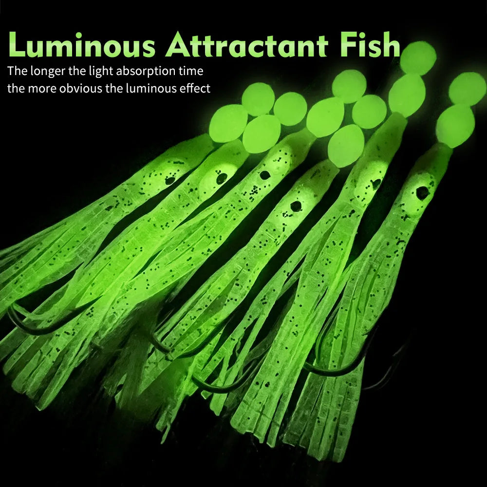HookUpCo. Luminous Soft Lure Fishing Rigs Set - HookUpCo.