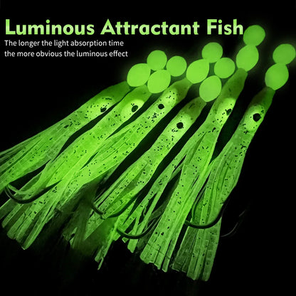 HookUpCo. Luminous Soft Lure Fishing Rigs Set - HookUpCo.