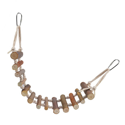 HookUpCo. Natural Wood Ladder Swing for Birds