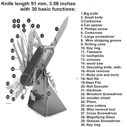 17-in-1 Stainless Steel Folding Multi-Tool for Camping