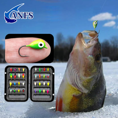 HookUpCo. Premium Ice Fishing Lure Kit, 8pcs