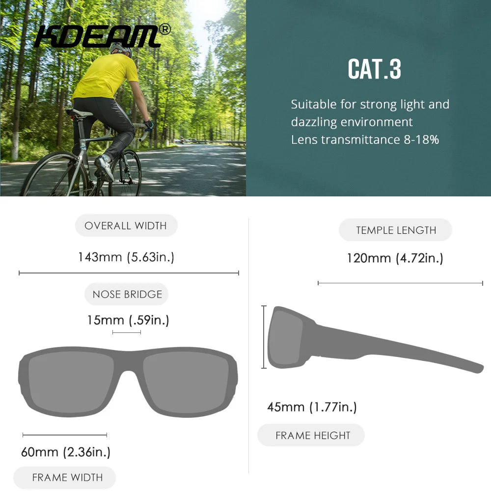 KDEAM Polarized Sports Sunglasses for Men - Stylish & Durable