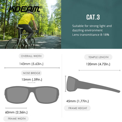 KDEAM Polarized Sports Sunglasses for Men - Stylish & Durable