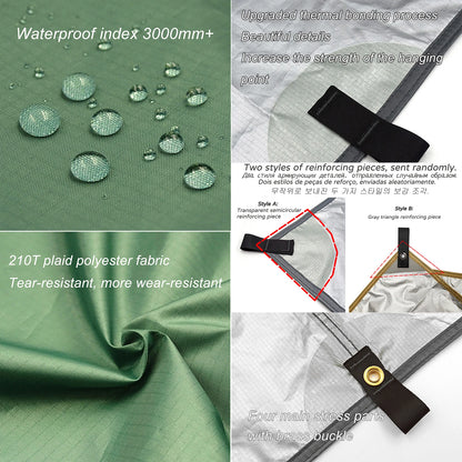 HookUpCo. Waterproof Tent Tarp with 19 Hang Points - HookUpCo.