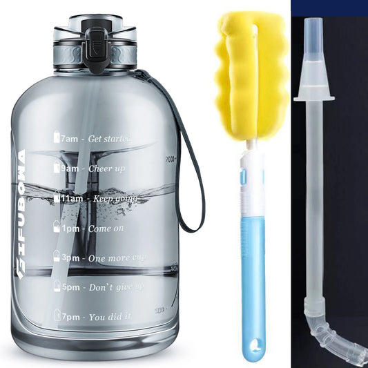 3L Motivational Water Bottle with Straw, BPA-Free, Leak Proof