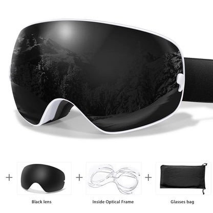 HookUpCo. Anti-Fog Ski Goggles with UV400 Protection